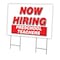 Signmission Now Hiring Preschool Teachers Yard & Stake outdoor plastic coroplast window, 2436-PRESCHOOL TEACHERS C-2436-DS-PRESCHOOL TEACHERS - alternate 1